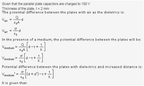 Dielectric constant of capacitor plate - JEE PDF Download