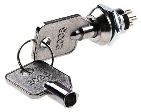 LS121 Lorlin | Lorlin Key Switch, DPST, 4 A @ 125 V ac 2-Way Tubular ...