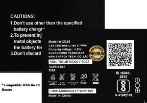 Wokia-Electronics Company Mobile Battery For Jio H12348 Compatible for ...