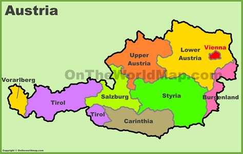 Administrative map of Austria