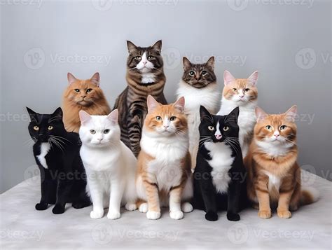 Different types and sizes of cats group. . 25529166 Stock Photo at Vecteezy