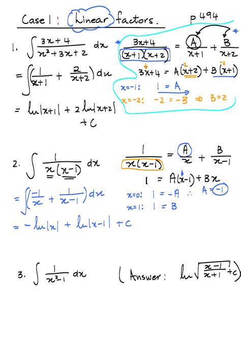 SOLUTION: Partial fractions integrals - Studypool