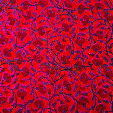 Pure Cotton Doby Dabu Pink With Navy Blue Flower Jaal Hand Block Print ...