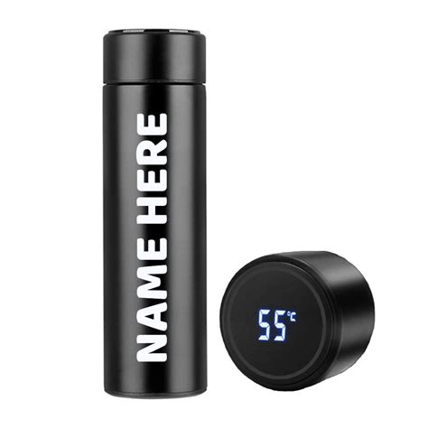 Gifteeng Customised Name Water Bottle with LED Temperature Display ...