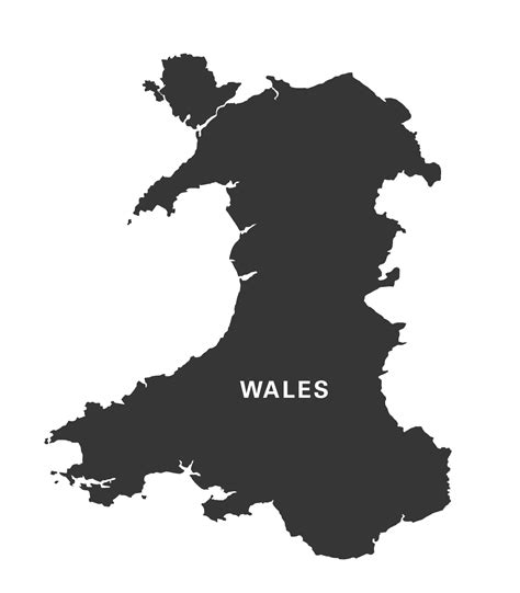 Wales outline map - royalty free editable vector map - Maproom
