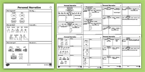 Personal Narrative Writing Graphic Organizers for ELL