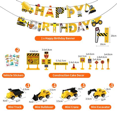 Buy Construction Birthday Decorations, 3rd Birthday Decorations Boy ...
