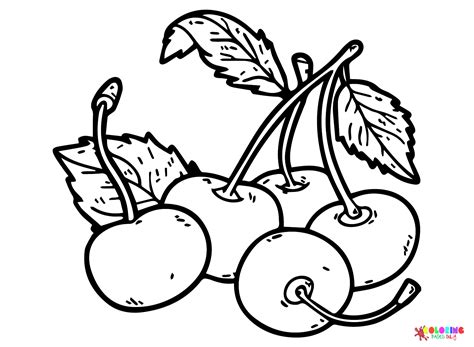 Cherries Coloring Kersen Para Cerezas Colorear Kirschen Dibujo ...