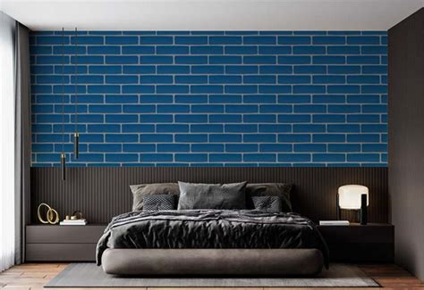 Buy Blue Brick Wallpaper for Wall Online in India