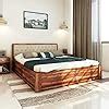 Craftatoz Solid Wood Queen Size Bed with Hydraulic Storage (Finish ...
