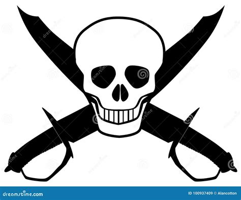 Crossed Cutlasses Blue Outline Stock Photography | CartoonDealer.com ...
