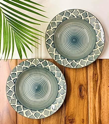 Buy Lemon Tree Snack Serving Plate 20 cm Round Ceramic Deep Salad ...