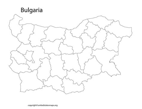 Blank Bulgaria Map | Map of Bulgaria Blank