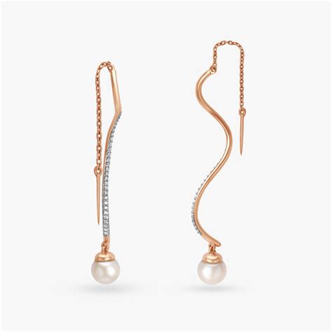 Pearl Drop Sui Dhaga Diamond Earrings
