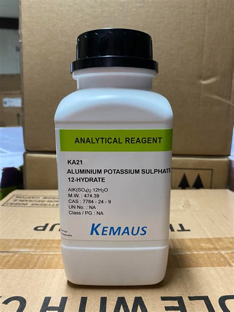 Aluminium Potassium Sulfate 98% AR.grade (500 กรัม/ขวด) ยี่ห้อ KemAus ...