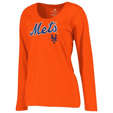 Women's New York Mets Fanatics Orange Plus Size Team Lockup T-Shirt
