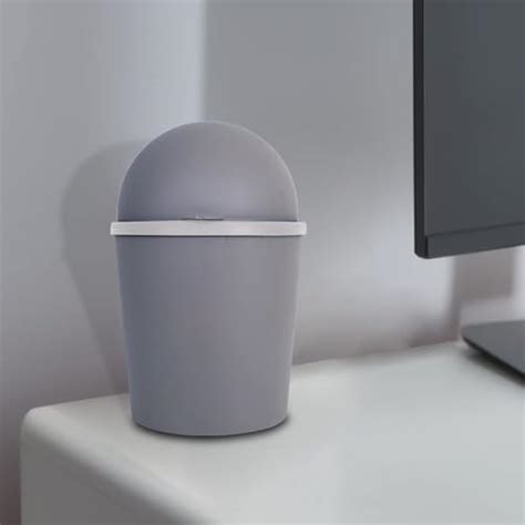 PUTHAK 1pc Quiet Close Open-Top Mini Trash Can, Plastic Desktop Bin ...