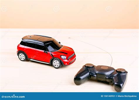 Red Remote Control Car with Control Joystick Close Up, Copy Space, Top ...