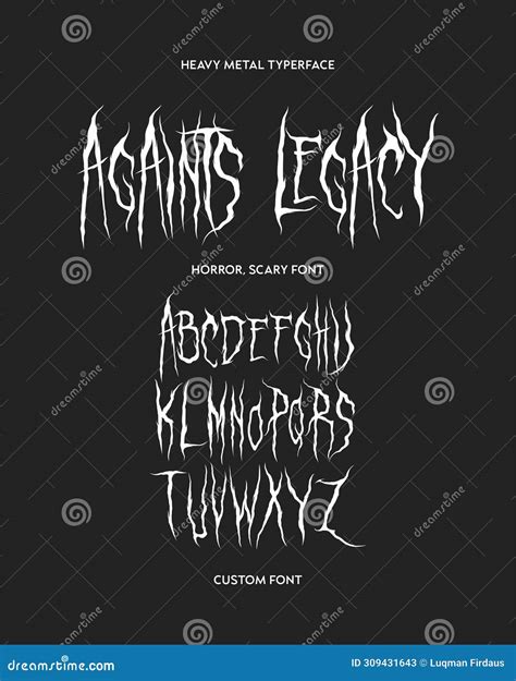 Heavy Metal Font Againts Legacy Typography Vector Punk Rock Hardcore ...