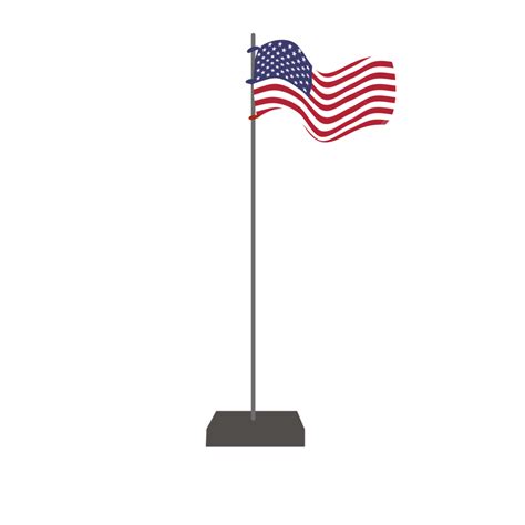 American Flag With Pole Fluttering In The Wind, American Flag, Flagpole ...
