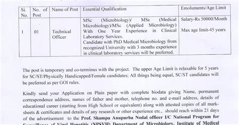 IMS-BHU Microbiology/Clinical Research Technical Officer Job Openings
