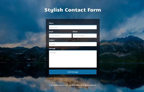 Stylish Contact Form Flat Responsive Widget Template