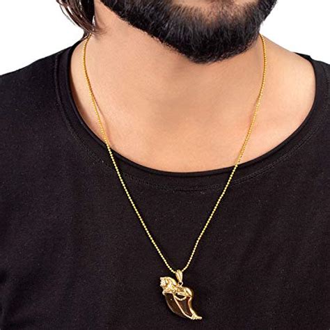 DARE Lion Nails Pendant for Men (Golden) (8907617924946) : Amazon.in ...