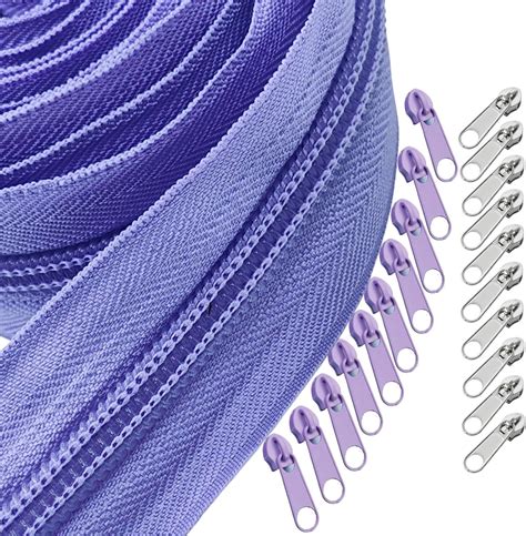 Amazon.com: #5Nylon Coil Zipper Tape10 Yard Long Zippers by The Yard with 10 Pcs Colorful Bulk ...