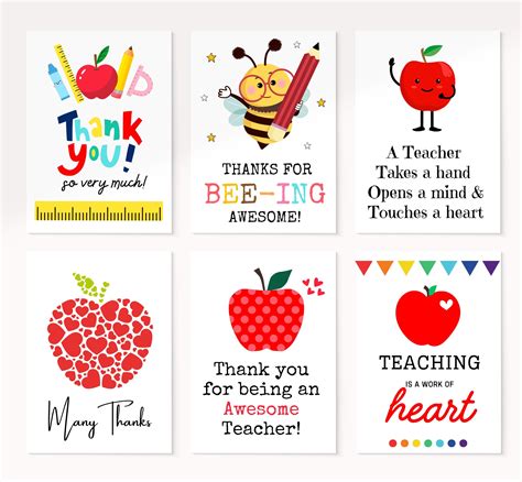 Teacher appreciation card printable teacher thank you card end of year ...