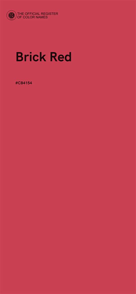 Brick Red color - #CB4154 - The Official Register of Color Names