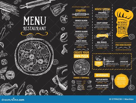 Clipart of restaurant menu