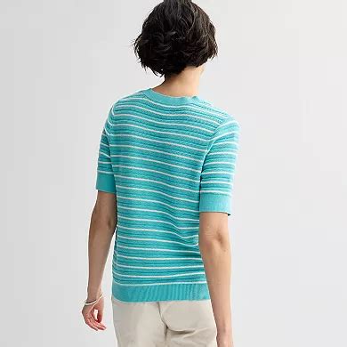 Women's Croft & Barrow® Elbow Sleeve Henley Pullover Sweater