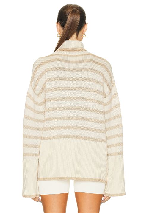 Toteme Signature Stripe Turtleneck Sweater in Sand Dune Stripe | FWRD
