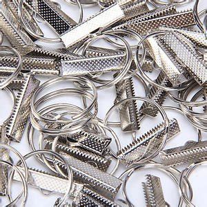 50 Sets 1" Nickel plated Key Fob Chain Wristlet Hardware Webbing DIY ...