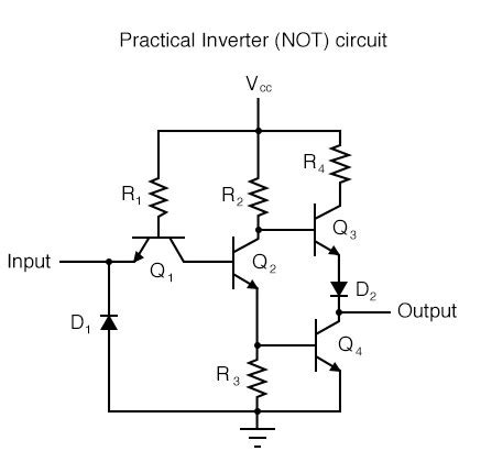 Image result for Not Gate Using Transistor
