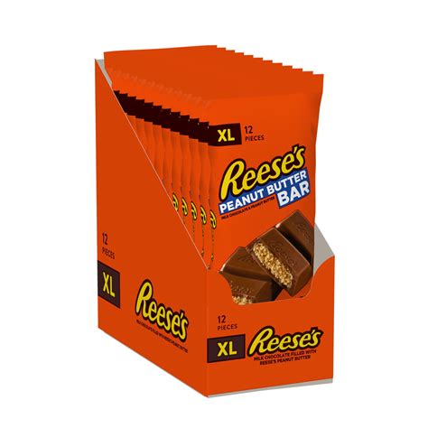 Reeses Milk Chocolate Peanut Butter Xl, Candy Bars, 4.25 Oz (12 Count ...