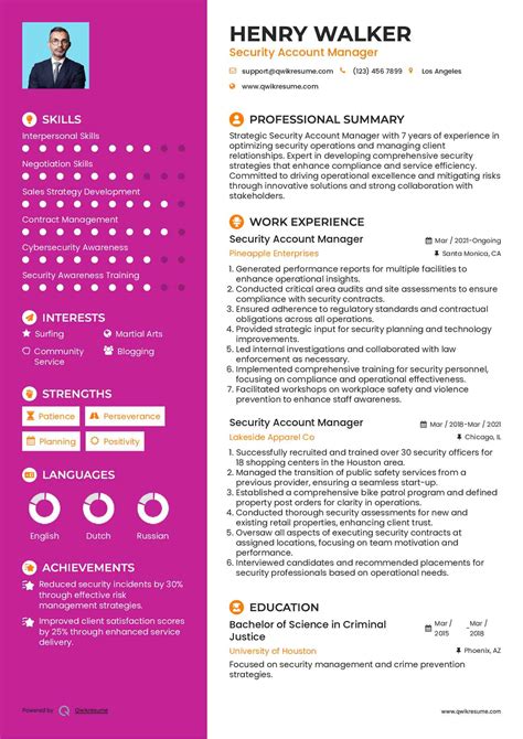 10+ Security Account Manager Resume Samples & Templates for 2025
