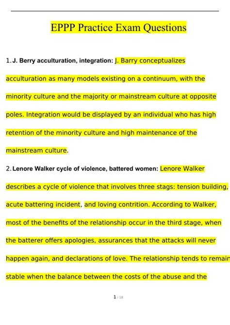 EPPP Practice Exam Questions and Answers (2024 / 2025) (Verified ...