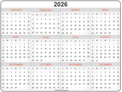 Free Printable Calendar 2026 - template.informacion-diaria.com