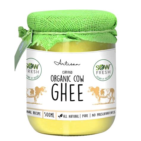 SOW FRESH Grown by Nature Certified Organic Cow GHEE 100% Vegetarian ...