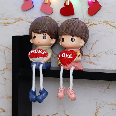 Colorful Sweet Love Girl & Boy Figurine- eCraftIndia Online