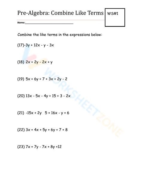 Combining Like Terms for Beginners 的图像结果