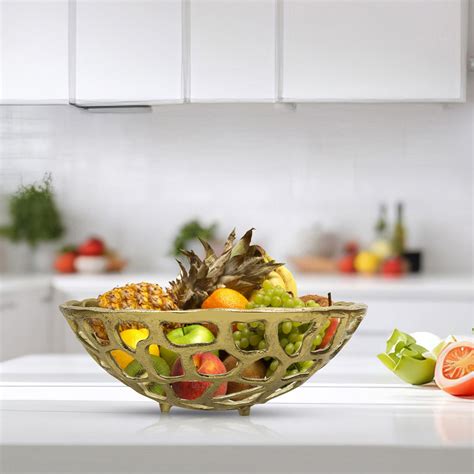 Aluminium Fruit & Vegetable Basket (Gold) – Metalsmith