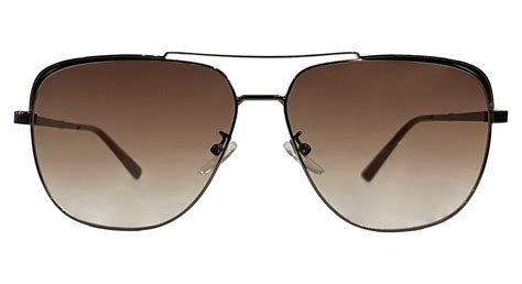 Brown Dual Bridge Aviator Sunglasses | Bombay Optical