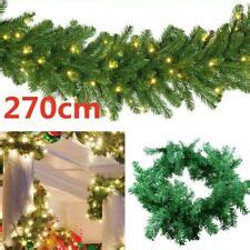 Buy 9ft x 10in Large Pre Lit Christmas Garland Door Wreath Xmas ...