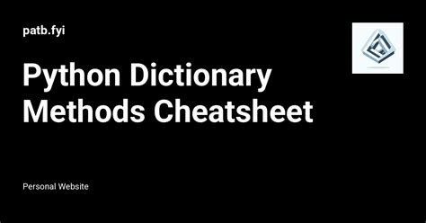 Image result for Python Dictionary Cheat Sheet PDF