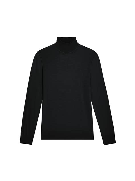Women's Black Regenerative Merino Wool Turtleneck Sweater | Pangaia