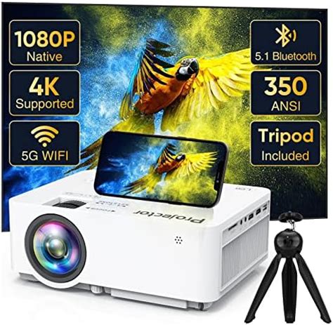 Native 1080P Projector With 5G WiFi Bluetooth (With Tripod) - 4K ...