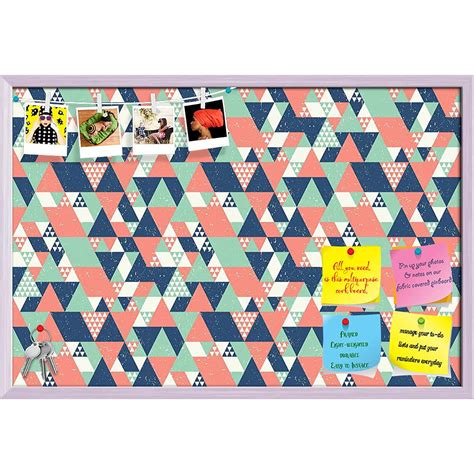 ArtzFolio Blue Orange Green Triangles Bulletin Board Notice Pin Board ...