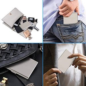 Stealodeal Silver RFID Blocking Metal ATM/Debit/Credit Men/Women 6 ...
